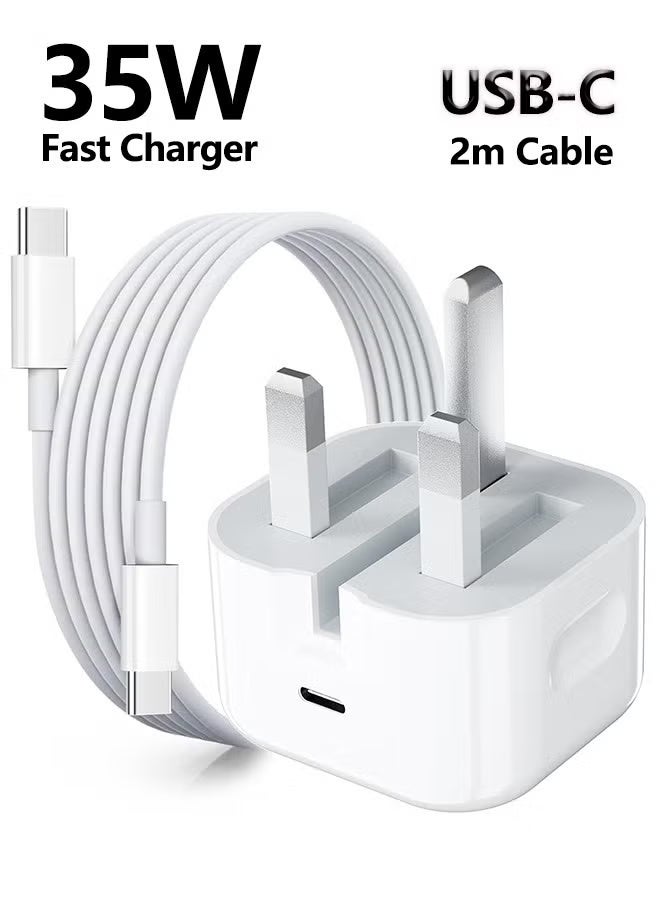 OLYSON IPhone 35W Fast Charger | USB C Wall Fast Charger with 2M Type C to C Charging Cable Compatible with iPhone 16/Samsung/iPhone15 Pro Max/Pro/Plus/Motorola/iPad Pro/AirPods/Xiaomi and all Type C Mobile - Image 3